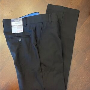 Izod Boy’s Flat Front Stretch Classic Black Dress Pants